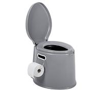 Inodoro portátil para camping, 7 litros, gris, altura del asiento de 33 cm