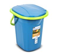 Inodoro portatil para camping y viaje de 19 L para exterior cubo azul y verde