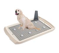 Inodoro portátil para mascotas, bandeja de entrenamiento para perros con poste de orina para cachorros y perros pequeños, bandeja para orinal, inodoro para perros grandes, medianos y pequeños, color