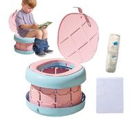 Inodoro portátil para niños, cómoda herramienta de entrenamiento plegable, inodoro portátil para niños, para niños, vehículos, viajes, camping, al aire libre, interiores, salidas al parque