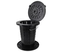 Inodoro Portátil Retráctil Inodoro de Viaje Plegable 7 Niveles Altura Ajustable Orinal Portátil para Acampar para Adultos Niños Capacidad de Carga de 330,7 LB Negro