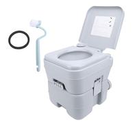 Inodoro portátil RV 20L gran capacidad 440 lb capacidad de rodamiento sistema de descarga simple inodoro gris interior exterior adecuado para viajes marinos doble salida (salida doble)