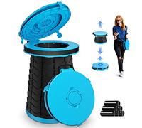 Inodoro portátil XXL - 19.7 pulgadas de alto, ajustable, plegable, para camping, inodoro, con tapa, correa, bolsa de inodoro para camping, senderismo, viajes y coche