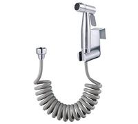 Inodoro pulverizador de bidé de mano con gancho para tanque de agua y manguera de ducha telescópica flexible ABS de 59 pulgadas para limpieza de pañales de baño, baño de mascotas, closestool, sartén