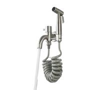 Inodoro pulverizador de bidé de mano Grifo de bidé for inodoro, latón dorado, ducha baño, boquilla pulverización con soplador, grifo, agua fría y caliente