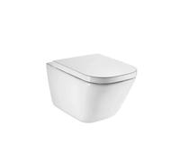 Inodoro Rimless suspendido de salida horizontal con tapa y asiento The Gap Square Roca - Asiento con tapa con amortiguador