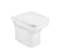 Inodoro salida dual para tanque alto de 36 cm fabricado en porcelana de color blanco Dama Roca - Asiento con tapa