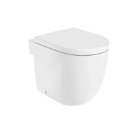 Inodoro salida horizontal de tanque alto de 36 cm fabricado en porcelana de color blanco Meridian Roca - Asiento con tapa