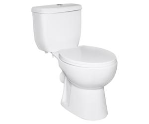 Inodoro sin bordes compactos 73 x 37,5, lavado remolino, asiento de cierre suave, blanco