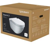 Inodoro suspendido Duravit Starck 3 SET con cierre oculto incl. asiento de inodoro con caída amortiguada, blanco, 42250900A1