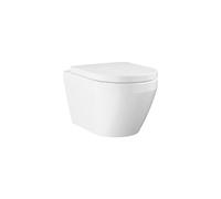 Inodoro Suspendido GROHE Euro Ceramic con Asiento, Blanco, 102510SH00 | Taza suspendida Rimless sin brida, descarga potente Triple Vortex, esmalte antibacteriano HyperClean y asiento amortiguado.