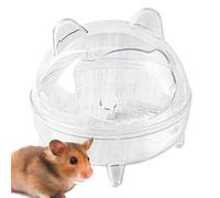 Inodoro transparente para hámster, baño de dinosaurio chinchilla transparente para mascotas, hay una barrera en la entrada, protegido de salpicaduras de agua, extraíble, gran capacidad, para erizo