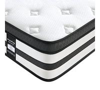 Inofia Sleep Colchón doble de 100 cm, colchón de espuma viscoelástica, colchón híbrido de 25 cm en una caja, muelles de bolsillo | Firma media, prueba de 100 noches sin riesgo (135 x 190 cm)