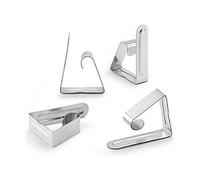 Inofix 66540 Pinza Sujeta Mantel Metalica, 4 uds, Plástico, (Gris)