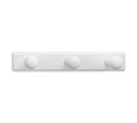 INOFIX 66563 Colgador 3 Perchas Madera, Blanco, 60x360x70 mm