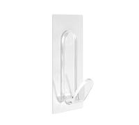 INOFIX - Colgador - Adhesivo Stick&Go - Autoadherente, removible y reutilizable - hasta 5 kg (11 lb), ideal para toallas, albornoces - 110 x 61 x 30 mm - Transparente - 3 unidades
