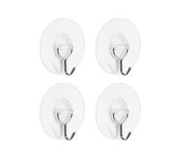 INOFIX - Colgador - Adhesivo Stick&Go - Autoadherente, removible y reutilizable - Soporta hasta 3 kg (6,6 lb) - 65 x 65 x 20 mm - Transparente - 4 unidades