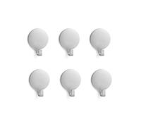 INOFIX - Colgador - Adhesivo - Uso general - Soporta hasta 1 kg (2,2 lb), perfecto para accesorios ligeros como paños, llaves o utensilios pequeños - 53 x 42 x 17 mm - Cromo mate - 6 unidades