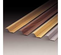 Inofix Perfil de transición, perfil de compensación, compensación de altura continua para laminado, alfombra, parqué y azulejos, 98,5 x 4 x 1,2 cm (largo x ancho x alto) autoadhesivo (madera oscura)