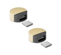 Inofix - Tope Retenedor 2en1 - Adhesivo - Retención magnética - 26x52x38mm - Beige - 2 unidades