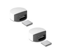 Inofix - Tope Retenedor 2en1 - Adhesivo - Retención magnética - 26x52x38mm - Blanco - 2 unidades