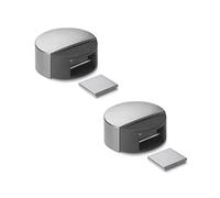 Inofix - Tope Retenedor 2en1 - Adhesivo - Retención magnética - 26x52x38mm - Cromo mate - 2 unidades