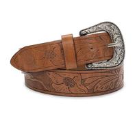 INOGIH Cinturón Ajustable Vaquero Vintage Occidental para Mujeres y Hombres, Con Hebilla Grabada para Jeans, Pantalones y Vestidos, Estilo Café 2, Talla Única