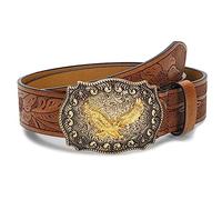 INOGIH Cinturón de cuero con doble ojales y cadena para mujer, jeans, vestidos, For Waist 31''- 34''