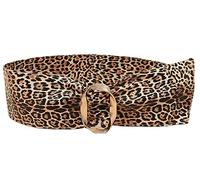 INOGIH Cinturón vintage para mujer con cinturón ancho envolvente de piel sintética con estampado de leopardo para vestido, Leopardo., Misura per girovita da 78 a 96 cm