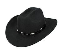INOGIH Sombrero de Vaquero para Hombres y Mujeres con Cierre de Cierre, Sombrero de Vaquero Fedora de Fieltro para Adultos Unisex, Negro, Medium