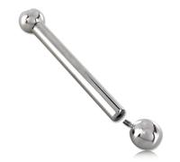 Inoki - Barra larga de acero con bolas - Ampallang Apadravya Industrial - Espesor 3mm, Long. int. 35mm, Bola 6mm