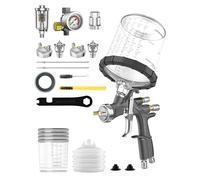 InoKraft D1 LVLP - Kit de pistola de pulverización de aire premium con vasos de pintura desechables de 22 onzas, fácil de usar, pistola de pintura para automóviles y casa, boquillas de 1.3/1.5/1.7 mm