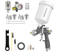 InoKraft Kit premium de pistola de pulverización de aire D1 LVLP fácil de usar, pistola de pintura para automóviles y casa, boquillas de 1.3/1.5/1.7 mm, con accesorios de pulverizador de pintura