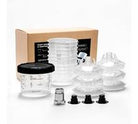 InoKraft Pistola de pintura desechable, mini kit de 180 ml con 6 tazas y tapas, 1 taza dura con anillo de retención, 3 enchufes, sistema de pintura para pistola de pulverización HVLP LVLP con