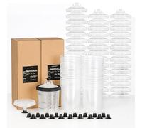 InoKraft Pistola de pintura desechable, sistema de pintura para pistola de pintura HVLP y LVLP, kit estándar de 650 ml con sistema de 45 tazas y tapas, 1 taza dura con anillo de retención y 20 tapones