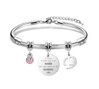 Inolvidable plata A - Z 26 letras encanto Joyas de pulsera colgante de cristal dama hija madre amiga amante (D)