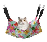 InOmak Acuarela de Flores Tropicales y Plumeria Floral,Hamaca Colgante para Gatos, Suave, de Doble Cara, para Perros pequeños y Mascotas.,L