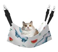 InOmak Acuarela Lindo Hipopótamo Sandía,Hamaca Colgante para Gatos, Suave, de Doble Cara, para Perros pequeños y Mascotas.,M