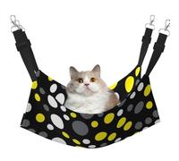 InOmak Amarillo Blanco Negro Lunares,Hamaca Colgante para Gatos, Suave, de Doble Cara, para Perros pequeños y Mascotas.,M