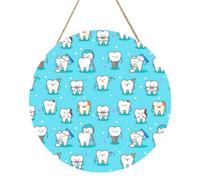 InOmak Antecedentes dentales, Cuadro redondo de madera de 30 cm, cuadro para colgar en la pared del hogar.