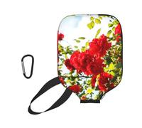 InOmak Arbusto de Rosas Rojas Impreso, Funda Deportiva para Pala de Pickleball; Estuche Compatible con Todas Las Formas y tamaños de Pala.