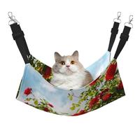 InOmak Arbusto de Rosas Rojas Impreso,Hamaca Colgante para Gatos, Suave, de Doble Cara, para Perros pequeños y Mascotas.,M