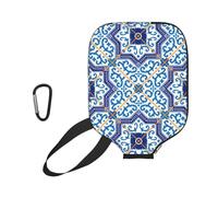 InOmak Azulejos clásicos de Estilo marroquí-portugués, Funda Deportiva para Pala de Pickleball; Estuche Compatible con Todas Las Formas y tamaños de Pala.