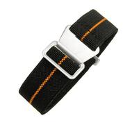 InOmak Banda de reloj de lienzo de nylon 18/20/22mm Corras de reloj de reemplazo pulsera, Naranja negra, Hebilla de oro de 20mm