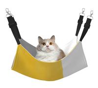 InOmak Bloque geométrico Amarillo, Gris y Blanco,Hamaca Colgante para Gatos, Suave, de Doble Cara, para Perros pequeños y Mascotas.,M