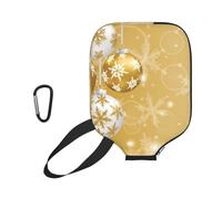 InOmak Bola navideña Dorada con Forma de Copo de Nieve, Funda Deportiva para Pala de Pickleball; Estuche Compatible con Todas Las Formas y tamaños de Pala.