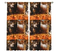 InOmak Border Collie Bokeh Otoño Border Collie Negro, Cortinas de Ventana de 2 Paneles, 132 x 213 cm, Opacas, para Sala de Estar y Dormitorio.