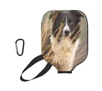 InOmak Border Collie, Mascotas de jardín, Borde Blanco y Negro, Funda Deportiva para Pala de Pickleball; Estuche Compatible con Todas Las Formas y tamaños de Pala.