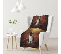 InOmak Boston Terrier Otoño Bokeh Perros Perros,Manta Suave y cálida de Franela Antibolitas, 76 x 102 cm