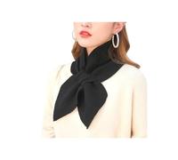 INOMAK Bufanda súper suave para mujer, bufanda roja para mujer invierno, bufanda de punto cálido engrosado, bufanda de cuello cruzado (ONE,Black)